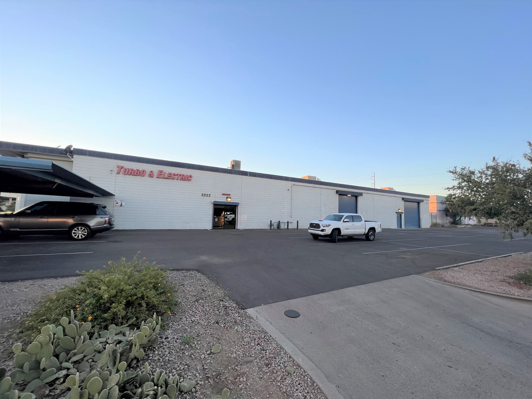 Aerial view of industrial property at 2222 N 23rd Dr in Phoenix, Arizona showing warehouse building, access points, and surrounding site area.