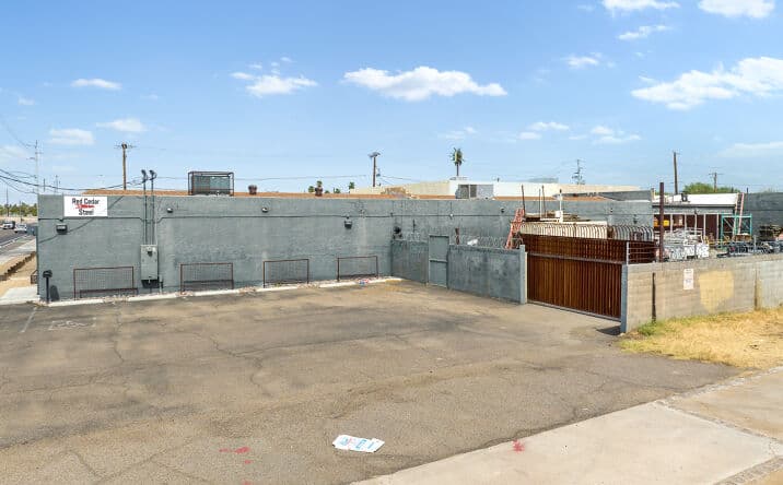 Aerial view of industrial property at 1540 W Hatcher Rd in Phoenix, Arizona showing warehouse building, access points, and surrounding site area.