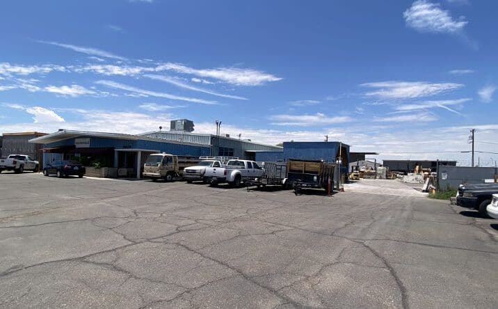 Aerial view of industrial property at 4021 S 16th St in Phoenix, Arizona showing site area, access points, and industrial yard potential.