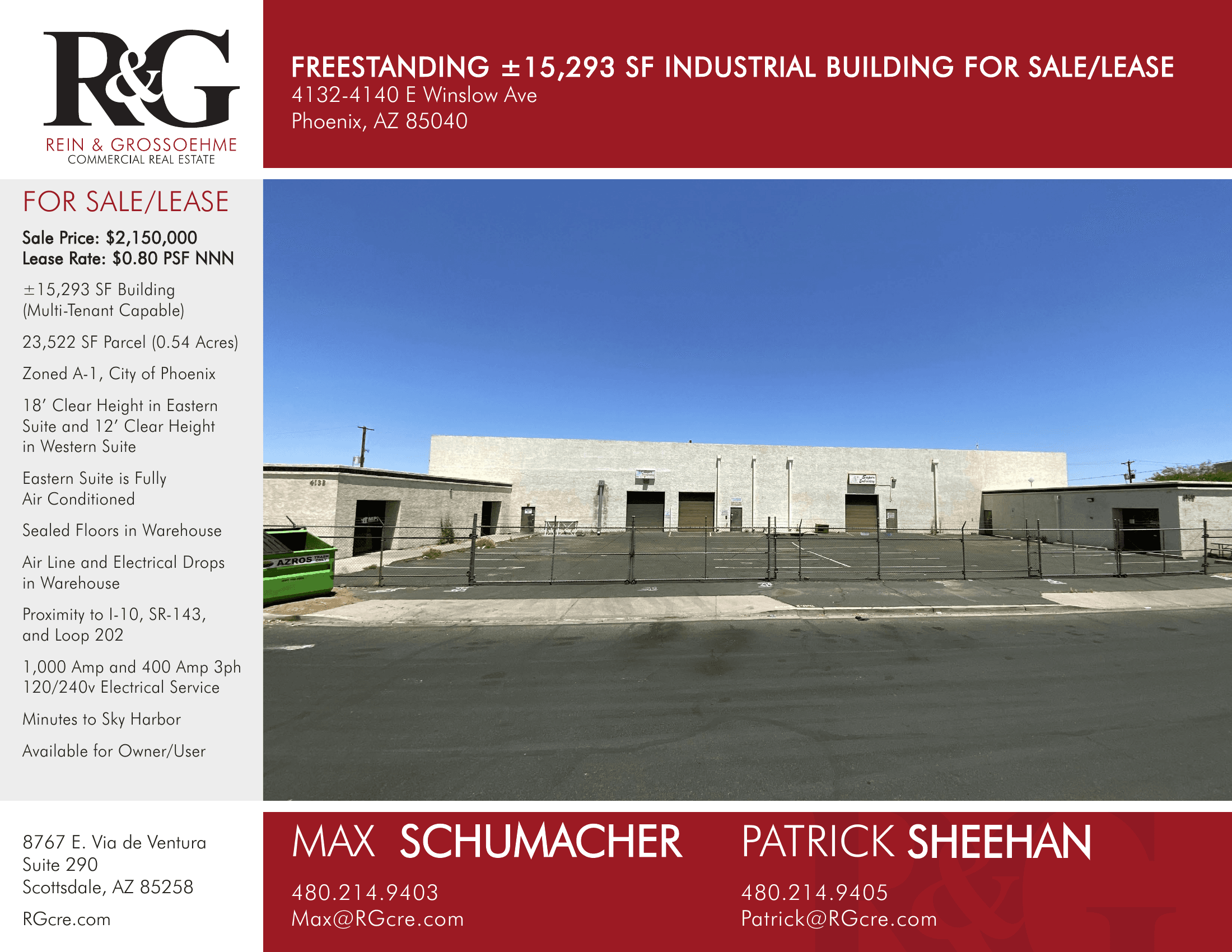 4132-4140 E Winslow Ave Trades for $3.125M in Southeast Phoenix Industrial Sale