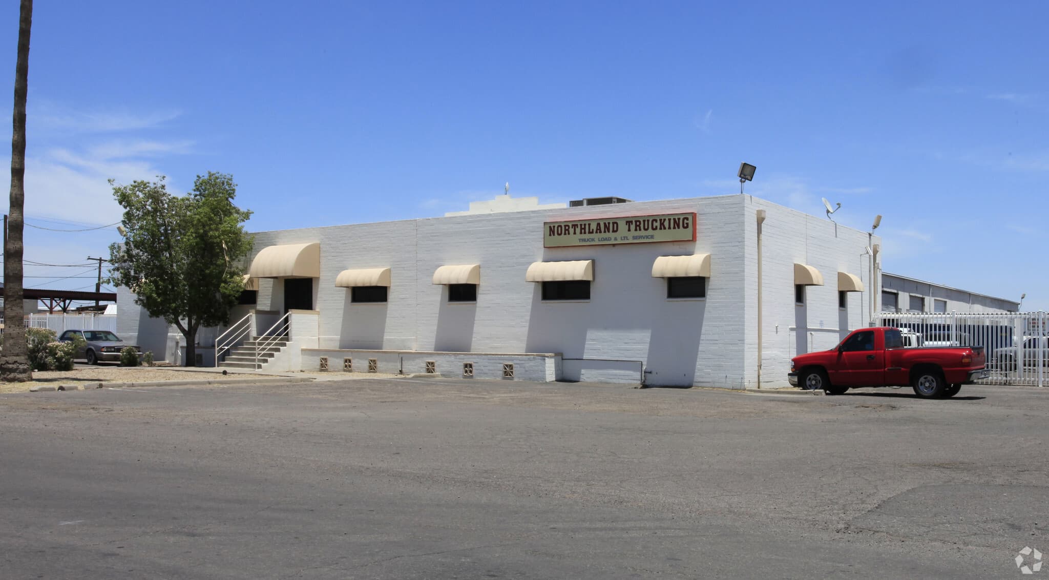 Aerial view of industrial property at 1515 S 22nd Ave in Phoenix, Arizona showing warehouse building, access points, and surrounding site area.